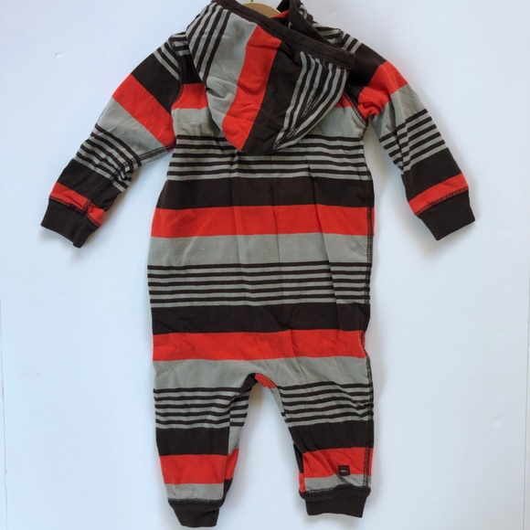 Tea Collection Bund Stripe Hooded Romper - Picture 2 of 5